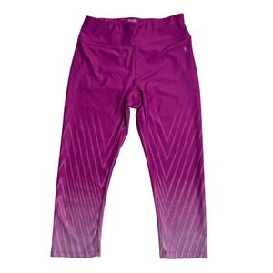 Danskin Now Leggings Women XS Purple Chevron Ombre Dri-More Activewear DNL26111